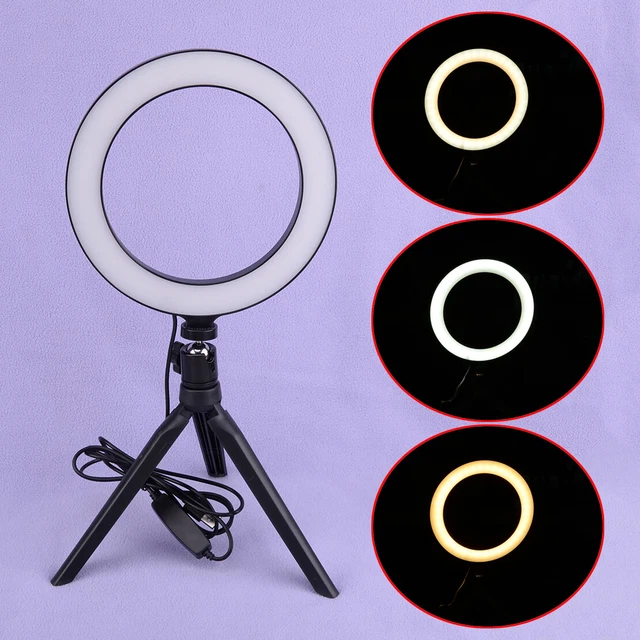 8" Dimmable LED Ring Fill Light with Tripod For Photography Video Live Streaming
