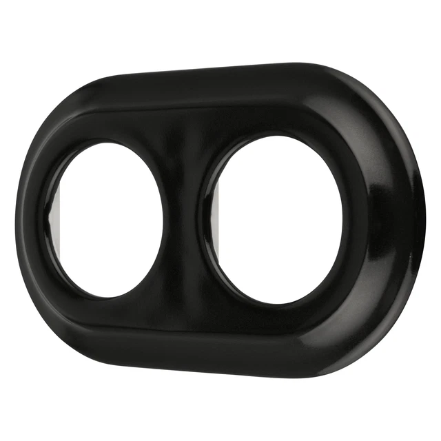 Porcelaine Rétro Cadre 2-fach I Commutateur de Programme Série PR1 Noir