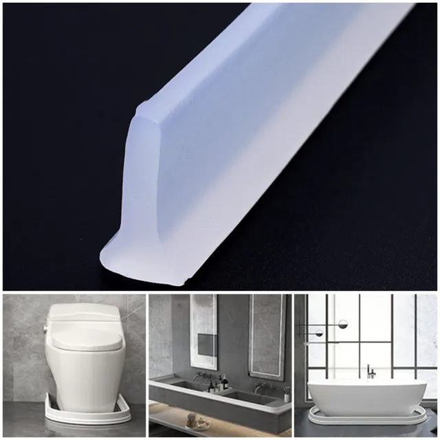 100-300CM Rubber Silicone Shower Barrier Water Stopper Bathroom Waterproof Strip