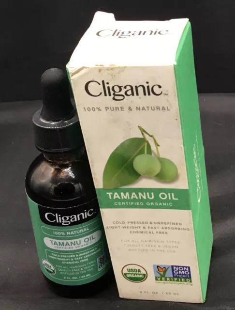 Aceite corporal orgánico Cliganic 100 % puro y natural certificado, Tamanu, 2 fl oz