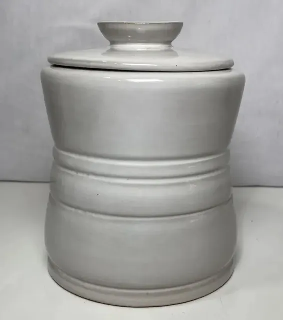VTG FRANKOMA POTTERY Cookie Jar Canister Biscuit 26T 6.25" White Replacement