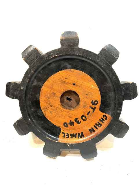 Vintage 13.5” Diameter Gear Industrial Wood Foundry Mold Pattern