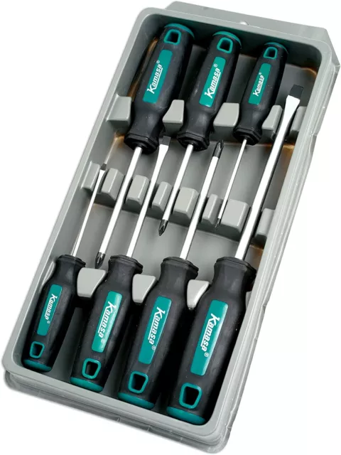 Kamasa Tools 55889 7 Piece Screwdriver Set Magnetic Tip PH PZ Flat Head