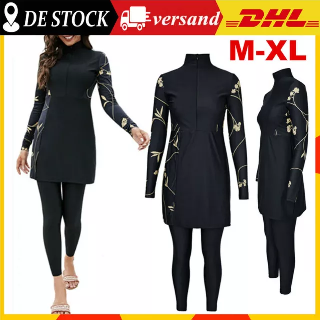 Neu Muslimische Frauen Bademode Full Cover Badeanzug Burkini Islam Badeanzug DHL