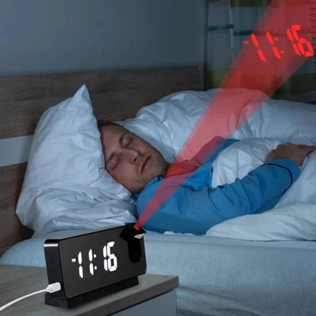 Projection Alarm Clock LED Mirror Display Digital Clock Alarm Travel Clocks G7R4