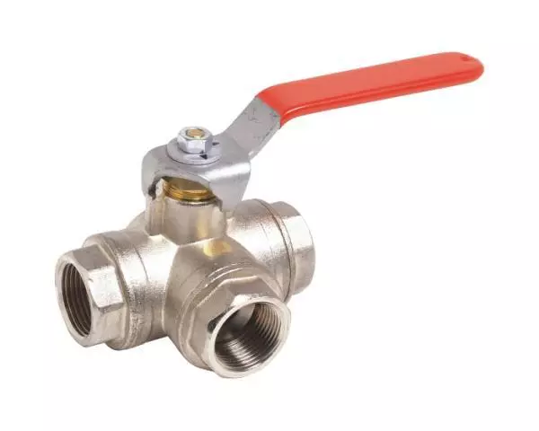 2X SFERACO - 513004 - 3 ways brass ball valve - New
