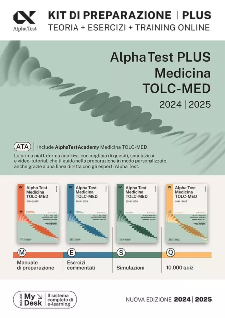 6654130 3316384 LIBRI Alpha Test. Medicina. TOLC-MED. Kit Di Preparazione  Plus. EUR 165,95 - PicClick IT