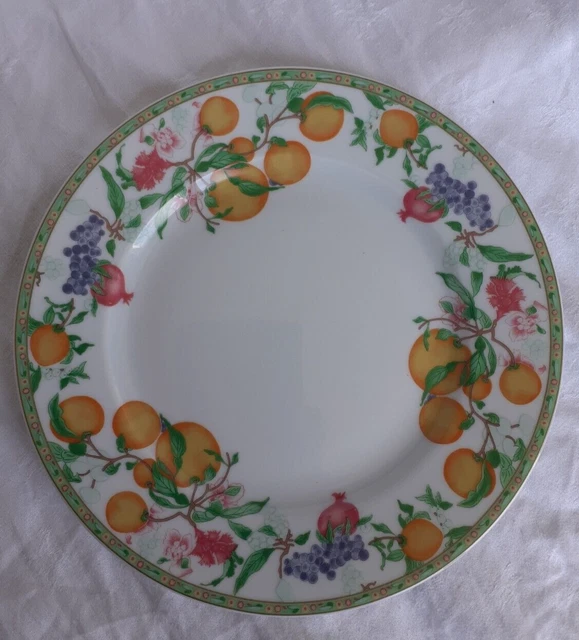 ASSIETTE HAVILAND LIMOGES décor jardin d'Eden D. 21,8 cm fruits fleurs