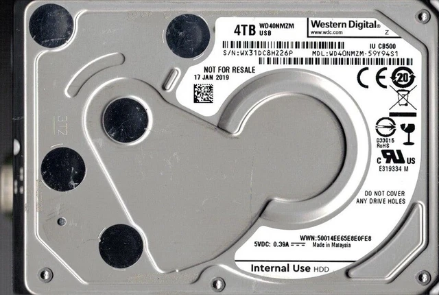 WD40NDZW-11BCSS0 USB 3.0 WX52D FEB 2023 Thailand Western Digital