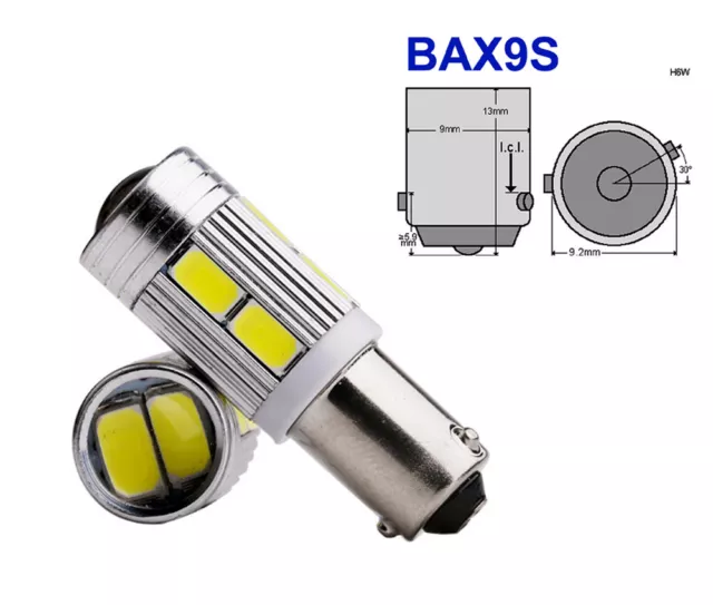 2x H6W BAX9S 434 10 SMD LED Standlicht Rennsport Standlichter 12V DHL 3