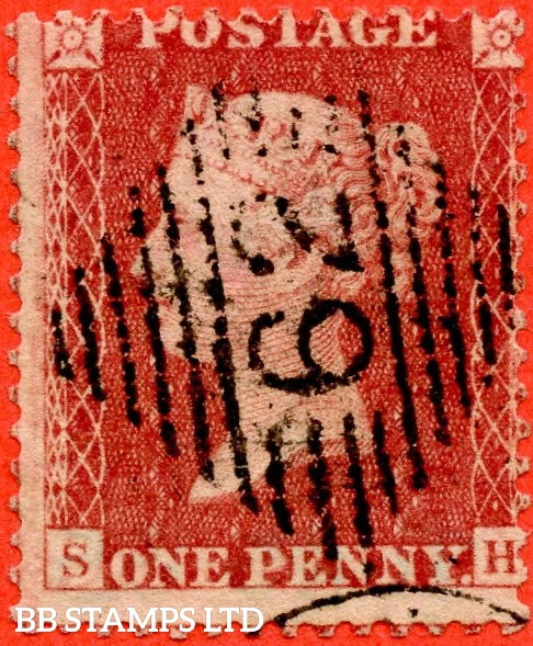 SG. 40. C10 (1). " SH ".  1d Rose - Red. Plate 65. A fine used example of B72586