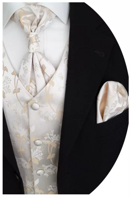 Wedding Waistcoat With Plastron, Handkerchief And Tie, No. 15.1 Size: 44 - 114