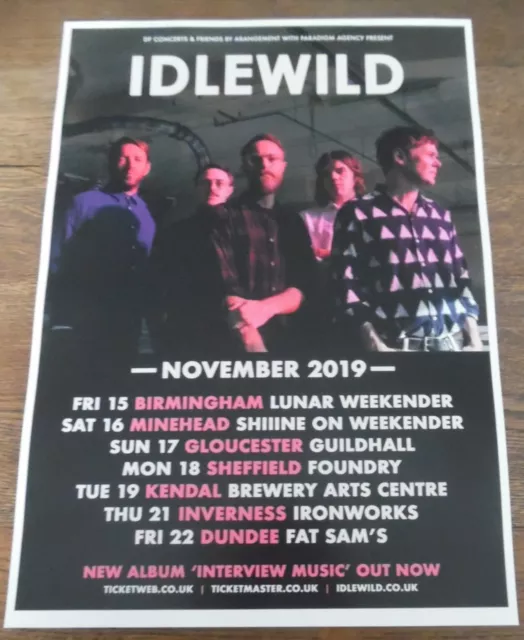 Idlewild - live band music show Nov 2019 promotional tour concert gig poster