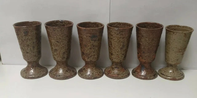 6 mazagrans verre grès pyrité céramique brutaliste no la borne puisaye
