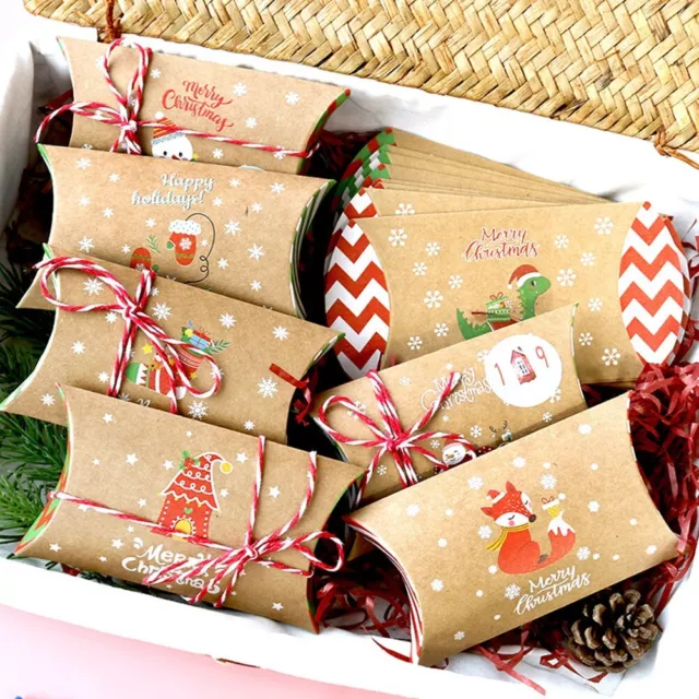 24 pièces petites boîtes de Noël designs festifs idéales pour bas en peluche