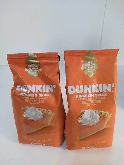 Dunkin' Donuts 11oz Pumpkin Spice Ground Coffee Lot of 2  Exp 06/24