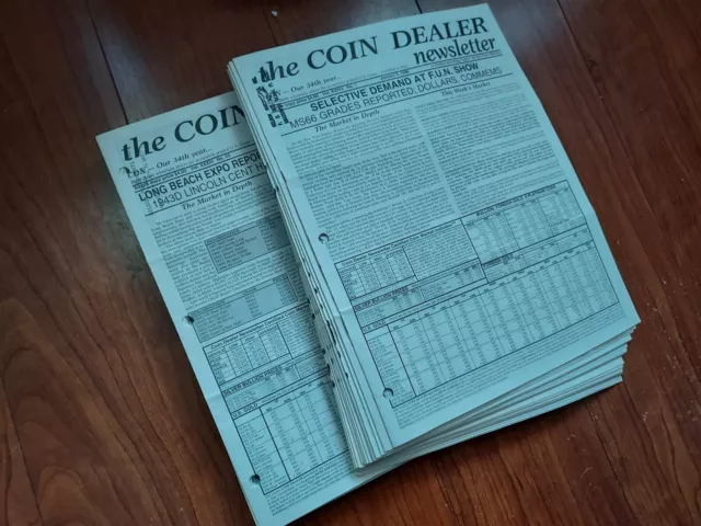 CDN Coin Dealer Newsletter grey sheet weekly 1996 complete 49 issues