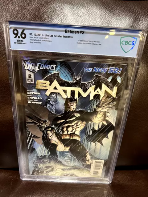 BATMAN 2 CGC/CBCS 9.6 2011  1st Appearance of William Cobb As Talon, WOW Jim Lee