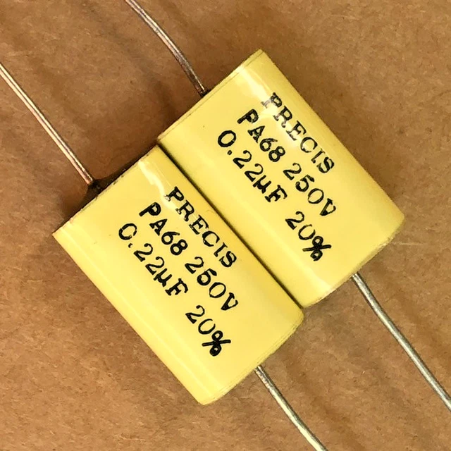 Lot x4 - condo condensateur polyester EFCO CPM8B axial 63V 2.2µF 2.2uF