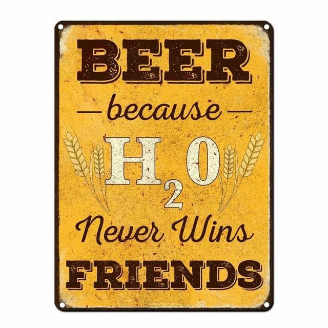 Retro Metal Tin Signs Beer Friends Iron Plate Pub Bar Art Wall Poster