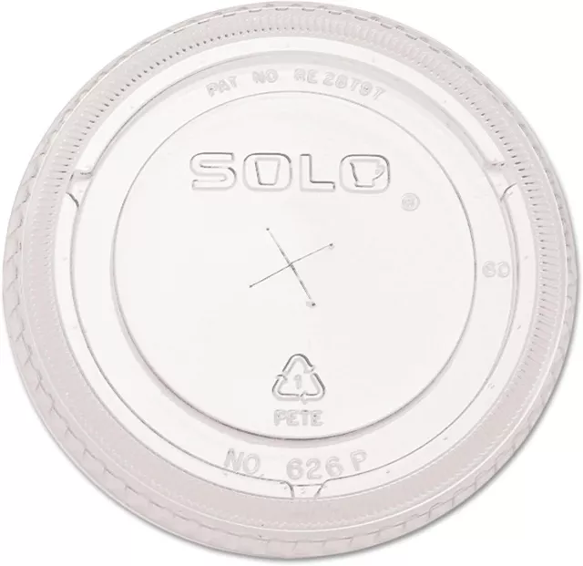 SOLO Cup Company - Ultra Clear Flat Cold Cup Lids f/16-24 oz Cups, PET, 100/Pack