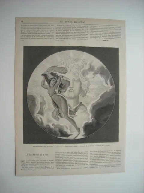 Gravure 1875. Exposition Du Havre. Le Passage De Venus Devant Le Soleil. Ehrmann