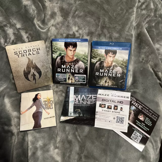 Maze Runner Lot The Scorch Trials SteelBook blu-ray DVD & The Maze Runner Bluray