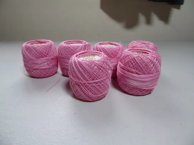 Pink mercerised crochet cotton, 40 gauge (C6)