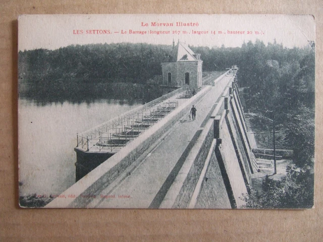 Cpa Les Settons (58) Le Barrage. Le Morvan Illustre.