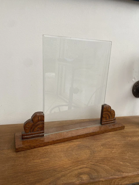 Cadre photo ancien en verre miroir biseauté taillé