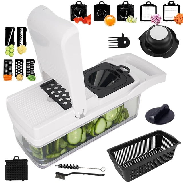 FOOD CHOPPER AND Vegetable Cutter Set With 9 Interchangeable Sharp ...