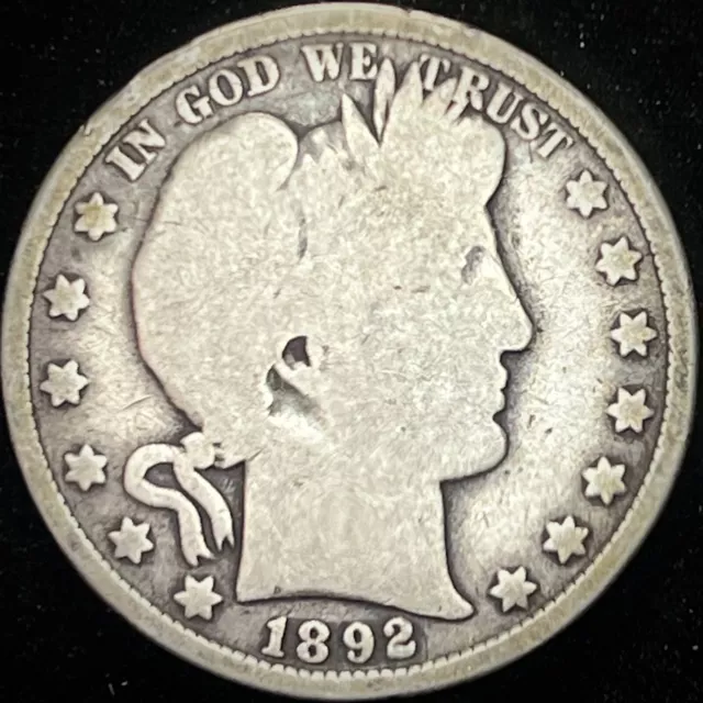 1892 50 Barber Half Dollar