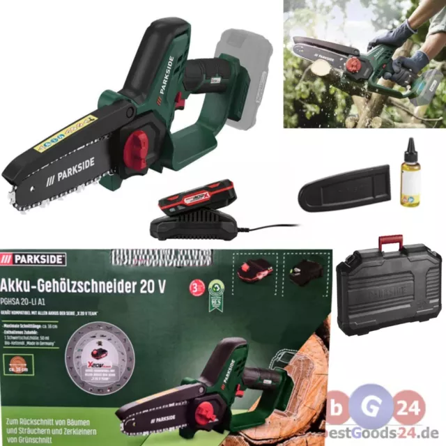 PARKSIDE 20V AKKUGEHÖLZSCHNEIDER PGHSA 20Li B1 mit Akku und Ladegerät