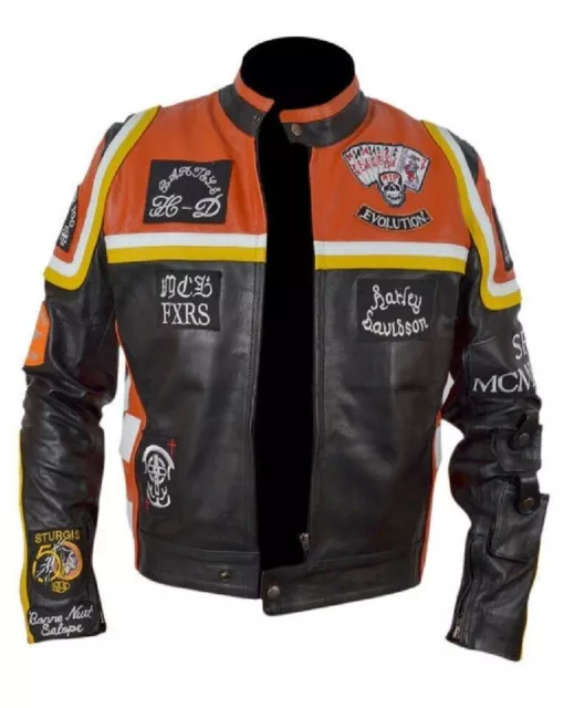 Men's Marlboroman Harley Davidson Motorcycle Vintage Cowhide Leather Jacket