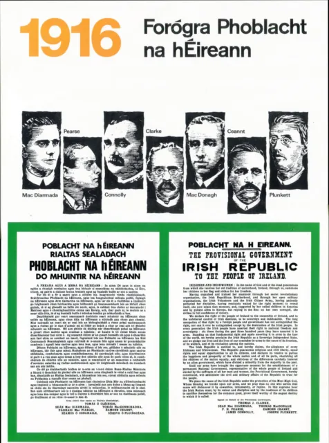 1916 The Proclamation of the Irish Republic A3 Poster in English & Irish Poster