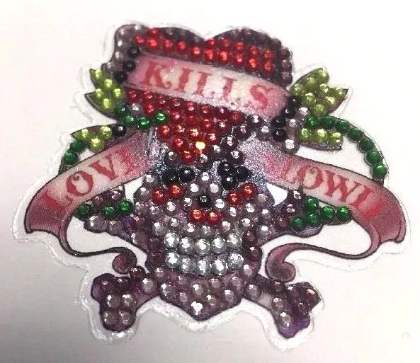 Ed Hardy Christian Audigier Icing Peel & Stick Crystal Decal Love Kills Slowly