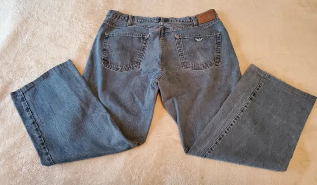 Armani Indigo 004 Eco-Wash mens Jeans 38x28 short blue hemmed Made in Italy