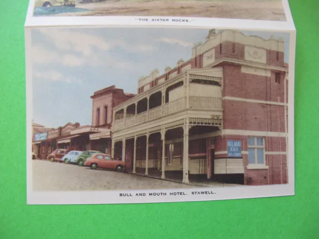 A Souvenir of Stawell Victoria 12 Views Folder Foldout Postcard Cars etc