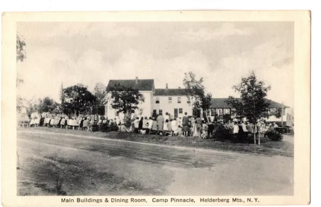 RPPC 1930 MAIN BUILDING & DINIGING ROOM.CAMP PINNACLE, Helderberg MTNS, New York