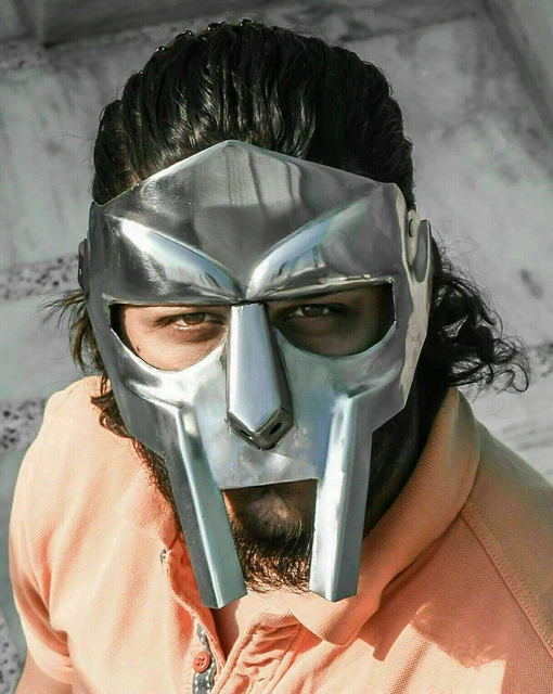 MF Doom Mad-Villain Gladiator Helm - Mittelalter Gesichtsmaske Aus Stahl, Verstellbar Für Kostüme & Deko