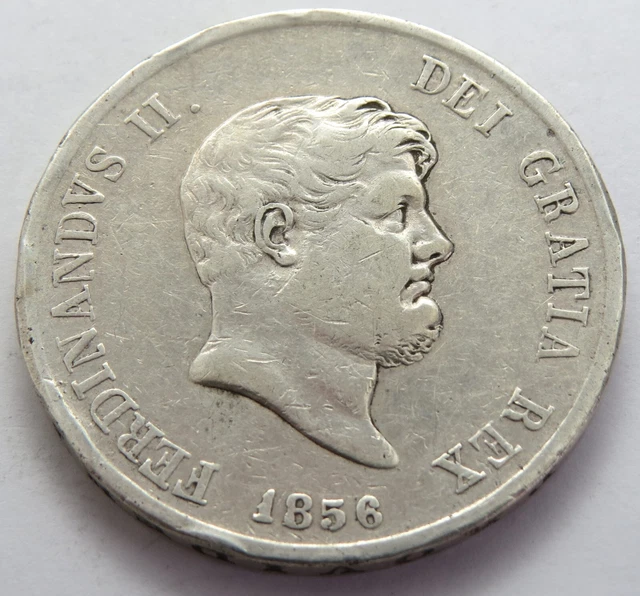 1856 120 GRANA , NAPLES & SICILY , ITALY , SILVER .833 , 37.2 mm , 27.4 g 1856 120 GRANA , NAPLES & SICILY , ITALY , SILVER .833 , 37.2 mm , 27.4 g