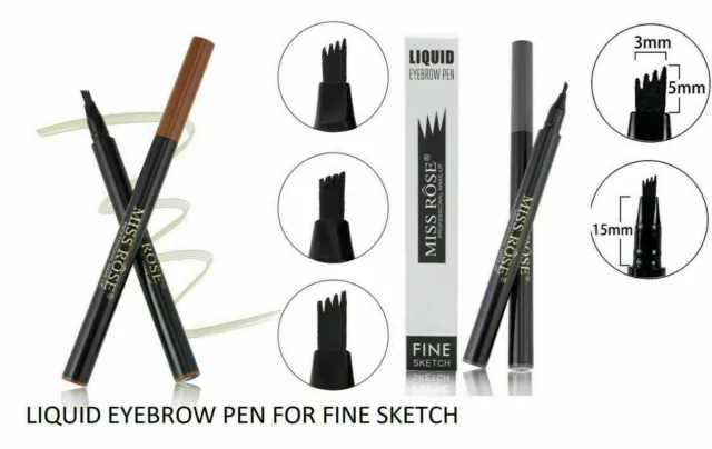 Microblading Tattoo Eyebrow 3D liquid Ink Pen waterproof 4 fork pencil brow UK