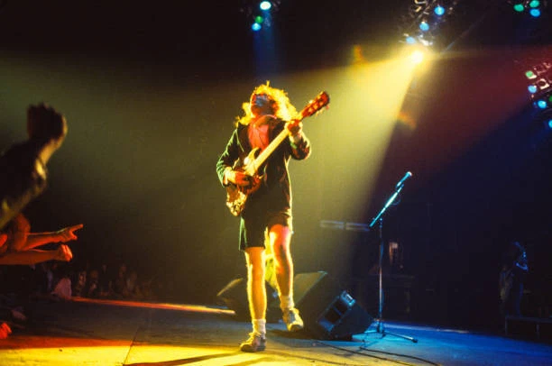 ANGUS YOUNG OF AC/DC performs on stage on the 'Back In Black' tour- Old ...
