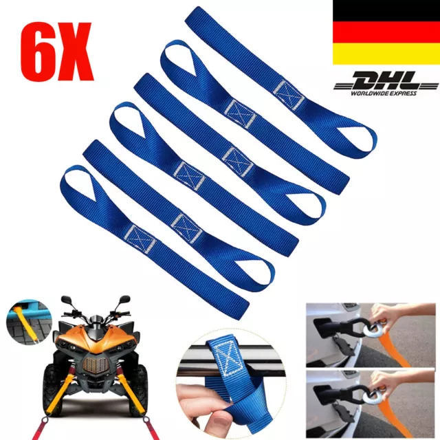 DE 6x Motorrad Spanngurte Zurrgurte Gurtschlaufen Doppelschlaufe Bike Spanngurt~