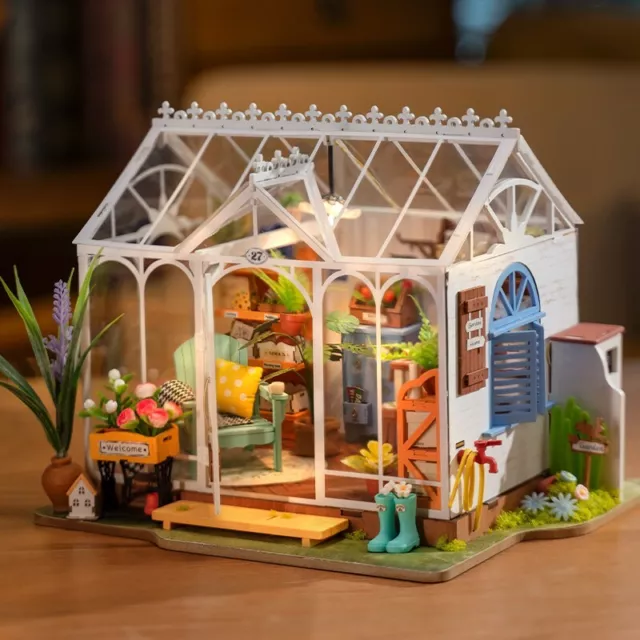 1x Mini Dollhouse Kit Tea Coffee Shop Store Room Box Miniature DIY Handmade  Gift