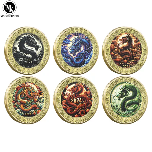 2024 CHINESE DRAGON Year Commemorative Coin Metal Zodiac Challenge Coin