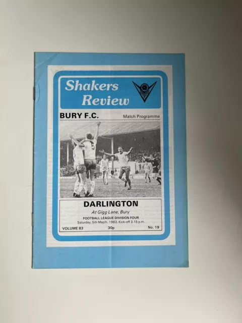 RARE BURY v DARLINGTON FOOTBALL PROGRAMME