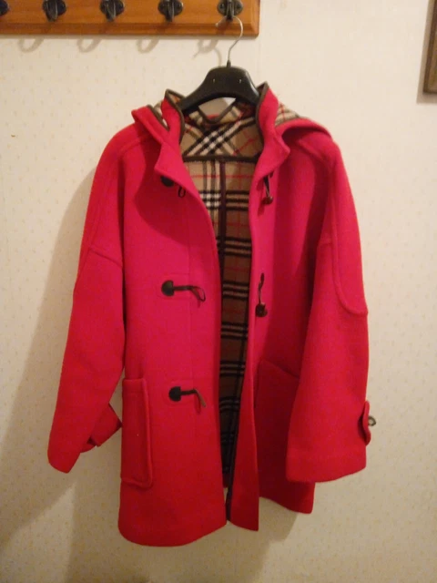 BURBERRY MONTGOMERY DA donna rosso in lana con fodera check taglia