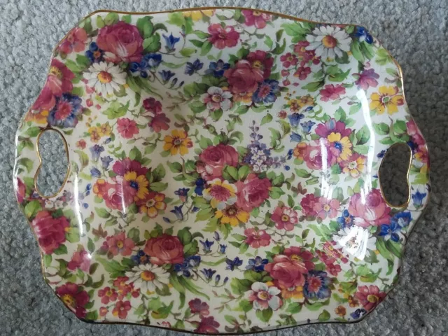 Royal Winton Grimwades Summertime England Chintz 2 Handled BonBon Dish