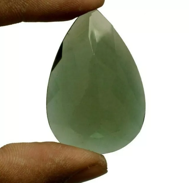62.80 Cts. Natural Green Hydro Quartz Pear Shape Certified Gemstone